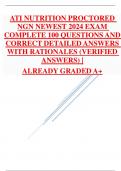 ATI NUTRITION PROCTORED NGN NEWEST 2024 EXAM COMPLETE 100 QUESTIONS AND CORRECT DETAILED ANSWERS WITH RATIONALES (VERIFIED ANSWERS) | ALREADY GRADED A+ 