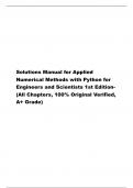 Solutions Manual for Applied Numerical Methods with Python for Engineers and Scientists 1st Edition- (All Chapters, 100% Original Verified, A+ Grade)     