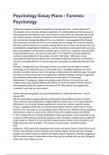 Psychology Essay Plans - Forensic Psychology