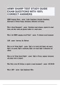 ARMY SHARP TEST STUDY GUIDE EXAM QUESTIONS WITH 100% CORRECT ANSWERS.