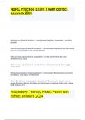 Respiratory Therapy NBRC Exam with correct answers 2024.