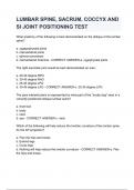 LUMBAR SPINE, SACRUM, COCCYX AND SI JOINT POSITIONING TEST