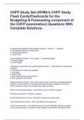 CHFP Study Set (HFMA's CHFP Study Flash Cards/Flashcards for the Budgeting & Forecasting component of the CHFP examination) Questions With Complete Solutions.