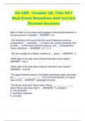 VA LRR - Chapter 28, Title 54.1 Real Exam Questions And Correct  Revised Answers