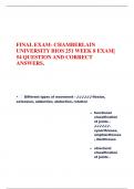 FINAL EXAM- CHAMBERLAIN UNIVERSITY BIOS 251 WEEK 8 EXAM| 54 QUESTION AND CORRECT ANSWERS.