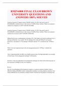 RMIN4000 FINAL EXAM BROWN UNIVERSITY QUESTIONS AND  ANSWERS 100% SOLVED