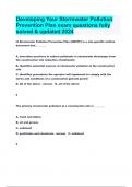 Developing Your Stormwater Pollution Prevention Plan exam questions fully solved & updated 2024