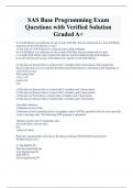 SAS Base Programming Exam Questions with Verified Solution  Graded A+