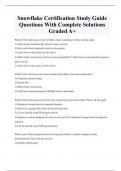 Snowflake Certification Study Guide  Questions With Complete Solutions  Graded A+