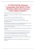 TN TEST BANK| Tennessee  Cosmetology State Board 1 Exam  Questions with Correct Answers|  Latest Update Graded A+