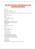 Bio 253 final exam (195 Questions with  Complete Solutions) 