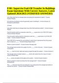 P-98 Supervise Fuel-Oil Transfer In Buildings Exam Questions With Correct Answers, Latest Updated 2024/2025 (VERIFIED ANSWERS)