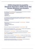 AODA Integrated Accessibility Standards Regulation (IASR) Study Test Review Questions and Answers 2023/2024