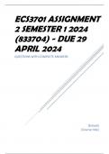 ECS3701 Assignment 2 Semester 1 2024 (833704) - DUE 29 April 2024