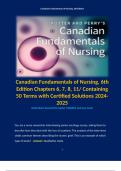 Canadian Fundamentals of Nursing, 6th Edition Chapters 6, 7, 8, 11/ Containing 50 Terms with Certified Solutions 2024-2025