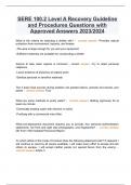 SERE 100.2 Level A Recovery Guideline and Procedures Questions with Approved Answers 2023/2024