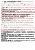 CPXP Exam Study Guide (in progress) CPXP Exam Study Guide (in progress) 1 / 20 1. How did the report of quality measures to CMS begin?: Hospitals could voluntarily report quality measures starting in 2001- adapting to current state from there 2. What is H