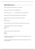 BIO 205 Exam 1  Exam Questions With Complete Answers.