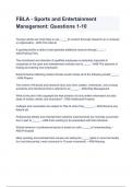 FBLA - Sports and Entertainment Management_ Questions 1-10 with complete solution