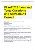 Bundle For BLAW212 Exam Questions with All Correct Answers