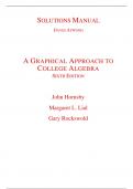 Solutions Manual With Test Bank for A Graphical Approach to College Algebra 6th Edition By John Hornsby Margaret Lial Gary Rockswold (All Chapters, 100% Original Verified, A+ Grade)