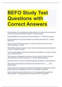 Bundle For BEFO Exam Questions with All Correct Answers