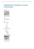 ANSC231 Quiz 10 Introduction to Surgery Summary paper