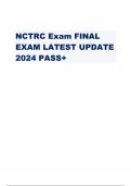 NCTRC EXAM FINAL EXAM LATEST UPDATE 2024 PASS EXAM 2023-2024 ACTUAL EXAM 150 QUESTIONS AND CORRECT DETAILED ANSWERS WITH RATIONALES ANSWERS GRADED A+