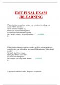 EMT FINAL EXAM JBLEARNING