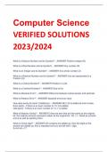 Computer Science VERIFIED SOLUTIONS 2023/2024