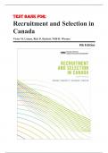  Recruitment and Selection in Canada, 8th Edition by Victor Catano, Rick D. Hackett, Willi H. Wiesner, Nicolas Roulin, and Monica Belcourt-Test Bank