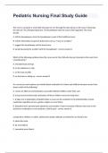 Pediatric Nursing Final Study Guide questions with answers 2024