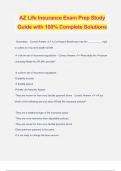 AZ Life Insurance Exam Prep Study Guide with 100% Complete Solutions