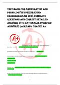 Test bank for ARTICULATION AND  PHONOLOGY IN SPEECH SOUND  DISORDERS EXAM 2024 COMPLETE  QUESTIONS AND CORRECT DETAILED  ANSWERS WITH RATIONALES (VERIFIED  ANSWERS) |ALREADY GRADED A+