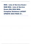 NHA - Line of Service Exam /  NAB NHA - Line of Service  Exam (PA) 2024 With  Complete Solutions LATEST  UPDATE 2024 PASS A+. A facility is having some remodeling done to the bathrooms.  For a shower designed for wheelchair use they must be no  less than 