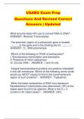 USABO Exam Prep  Questions And Revised Correct  Answers | Updated