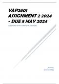 VAP2601 Assignment 2 2024 - DUE 8 May 2024