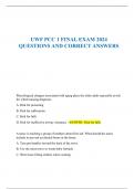 UWF PCC 1 FINAL EXAM 2024  QUESTIONS AND CORRECT ANSWERS