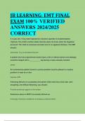 BEST REVIEW JB LEARNING: EMT FINAL EXAM 100% VERIFIED  ANSWERS 2024/2025  CORRECT