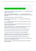 Homeland Security Final Exam 2024 Questions and Answers