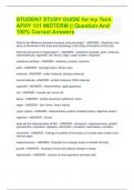 APHY 101 Ivy Tech Final Exam Study Guide BUNDLE (PACKAGE DEAL) || With Complete Questions & Answers (100% Correct - Graded A+) || Guaranteed Pass!!