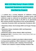 NSG 233 Med Surg 1 Exam2024Expected Questions and Answers (Verified by Expert)