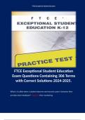 FTCE Exceptional Student Education Exam Questions Containing 306 Terms with Correct Solutions 2024-2025. 