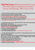 HESI Med Surge HESI Med Surg Practice Exam (2023/2024 Update) 50 Questions and Verified Answers with Rationales 100% Correct. A+ Grade.