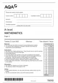 2023 AQA A LEVEL MATHEMATICS PAPER 2 QUESTION PAPER AND MARK SCHEME 73572 BUNDLE