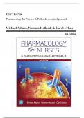 Test Bank for Pharmacology for Nurses: A Pathophysiologic Approach 6th Edition (Adams, 2020)