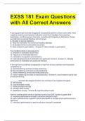 EXSS 181 Exam Questions with All Correct Answers 