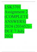 LSK3701 Assignment 2 (COMPLETE ANSWERS) 2024 (203452) - DUE 7 July 2024