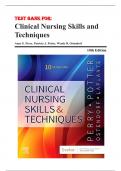 Test Bank - Clinical Nursing Skills and Techniques 10th Edition by Anne Griffin Perry, Patricia A. Potter 