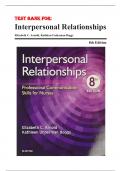 Test Bank - Interpersonal Relationships Professional Communication Skills for Nurses 8th Edition by Elizabeth C. Arnold